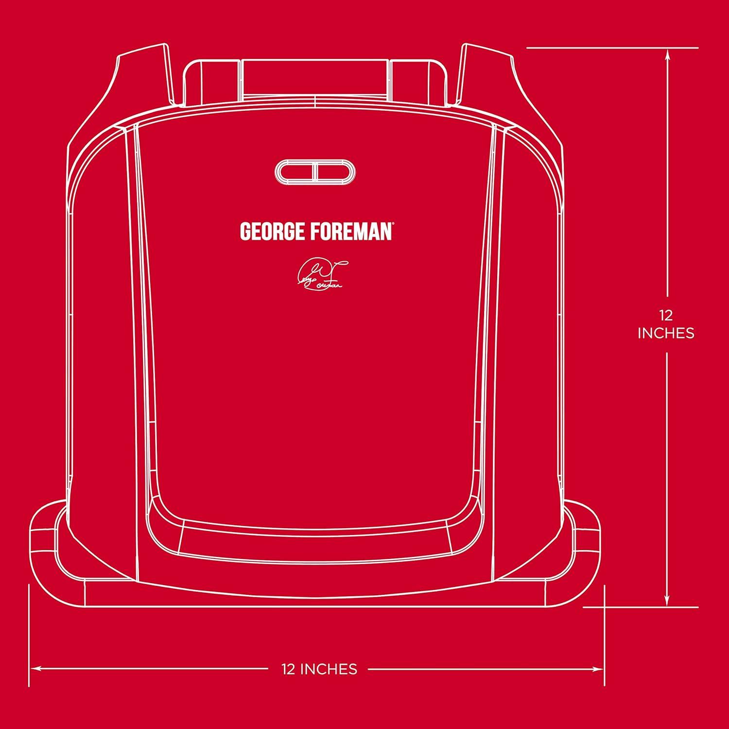 imageGeorge Foreman 4Serving Removable Plate Electric Grill and Panini Press George Tough NonStick Coating Drip Tray Catches Grease Black