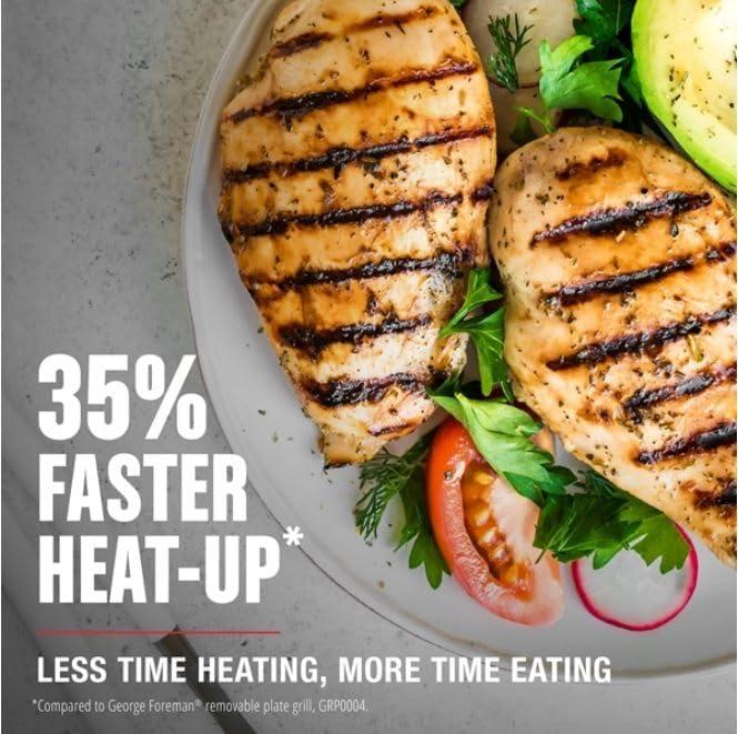 imageGeorge Foreman 4Serving Removable Plate Electric Grill and Panini Press George Tough NonStick Coating Drip Tray Catches Grease Black